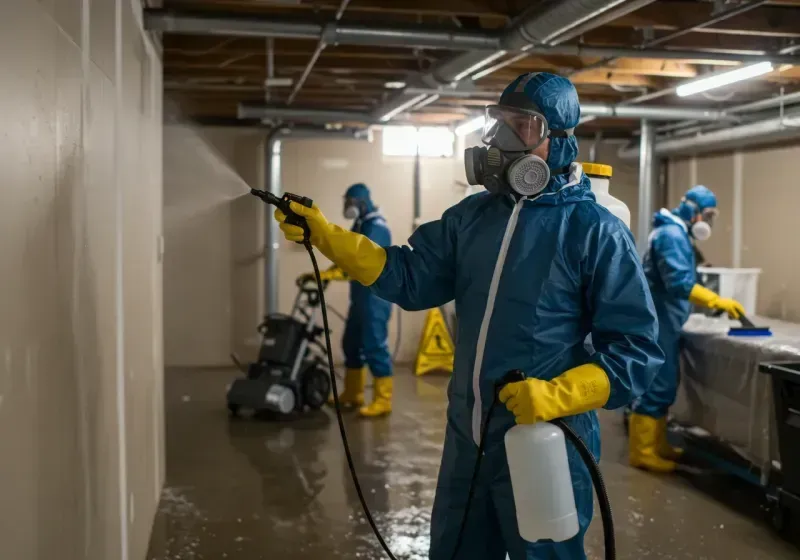 Basement Sanitization and Antimicrobial Treatment process in Green Oaks, IL