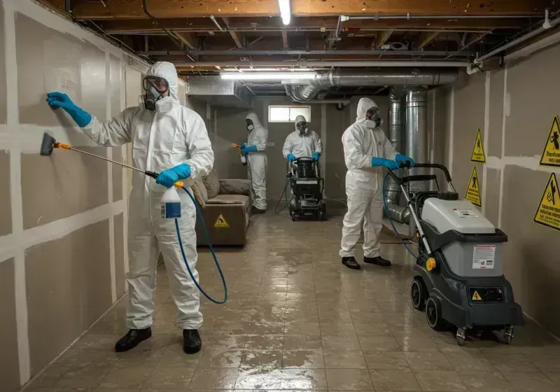 Basement Moisture Removal and Structural Drying process in Green Oaks, IL